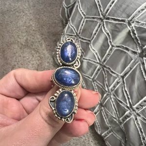Sterling silver kyanite crawler ring